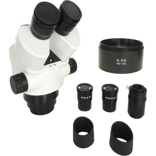 3.5X- 90X Simul Focal Electronic phone repair industrial Trinocular stereo microscope head 0.5X 2.0X Objective barlow lens