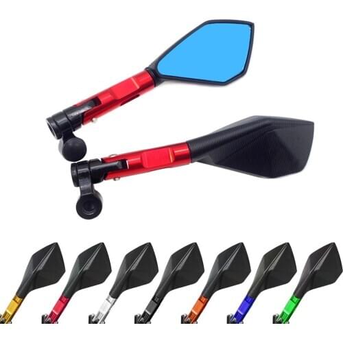 8 10mm universal cnc motorcycle mirrors Blue Lens Rearview Side Mirror FOR benelli tnt 125 bmw s1000r Yamaha nmax 125 xt 600