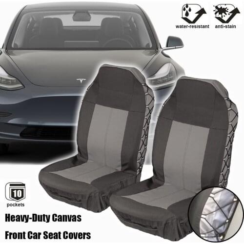 Heavy Duty Canvas Universal Front Seat Protector Automobile Interior Accessories Car Seat Cover for Tesla model 3 Y and SUV