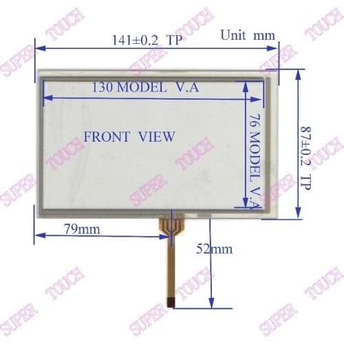 ZhiYuSun 141mm*87mm 056005 Navigation 4-wire welding resistive touch screen GPS navigation device compatible