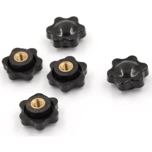 ZLinKJ 5Pcs/lot Clamping Nuts Knob M6 Female Thread Star Shaped Head Clamping Nuts Knob For Industry Equipment on sale
