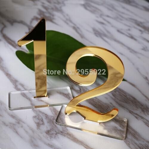 Gold mirror acrylic Table Numbers,wedding Table Numbers , Boho Centerpiece Table Decor, mirror gold table decor,Numbers Set