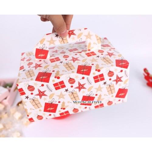 20x13.5x9cm Christmas Gift Box For Food Packaging Party Wedding Gift Bag Cookies paper Candy box package