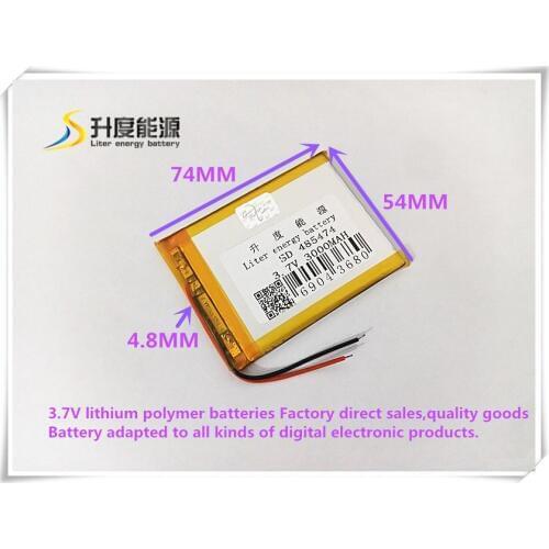 3.7V 3000mAh 485474 Polymer lithium ion / Li-ion battery for tablet pc power bank cell phone speaker GPS MP4 mp5