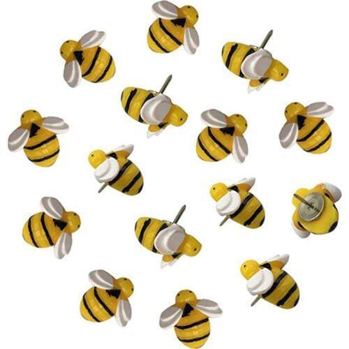30 Pcs Creative Decorative Cute Bees Thumb Tacks ThumbNails PushPins Push Pins S C90F