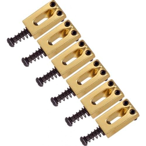 6Pcs/Set Metal String Saver Bridge Saddles Replacements for Electric Guitar