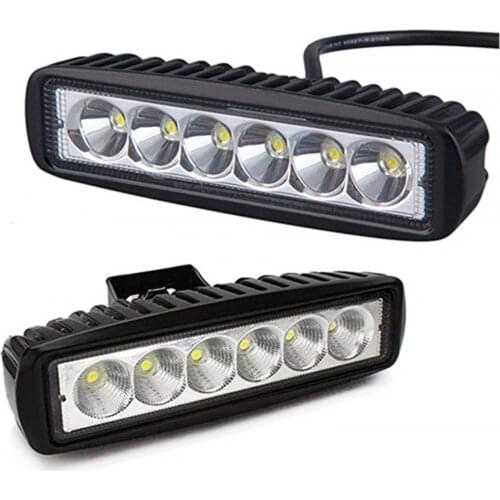 6LED 18W Work Light Car 12V LED Spotlight Work Light Bar 6500K Square for car Auto Truck Lorry Trailer SUV Mini Spot Fog Lamp