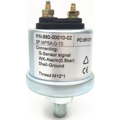 1pc Auto Mechanical Oil Pressure Sensors M10x1 NPT1/8 Thread Truck Oil Pressure Gauges Sensors 0-5Bar 0-10Bar with Alarm 6-24vdc