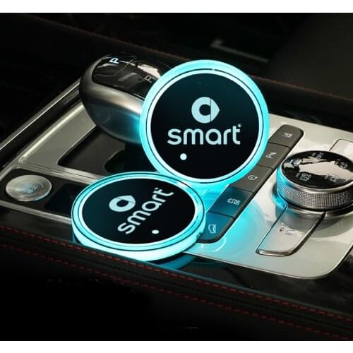 Car sticker LED light water cup cushion decoration in the car For Smart 453 451 450 Fortwo Forfour car styling Auto Accessories