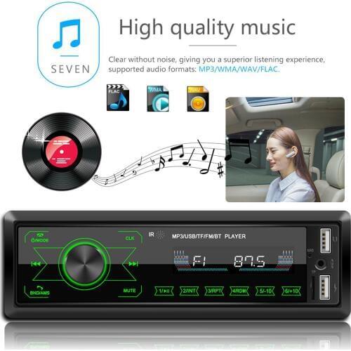 Car Multimedia Player Bluetooth Stereo Auto Radio Touch Screen MP3 Music Player With Colorful Light For Car Input Receiver