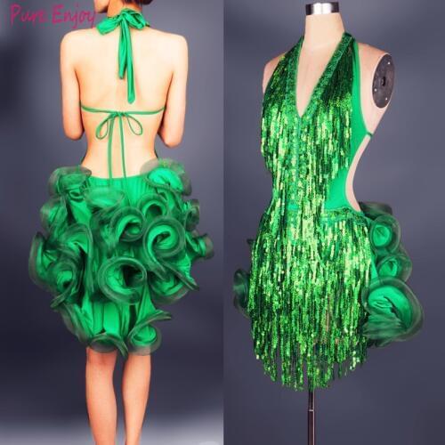 Ballroom Fringe Latin dance dress women competition tassel elegant senior for girls competition dresses ladies tango