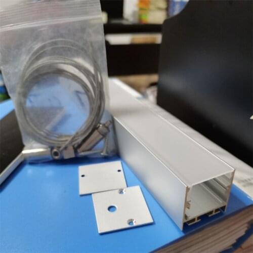Free Shipping 2m/pcs LED Aluminum Channel Anodized Square profile with milky PC Cover For LED Strip within 26mm LED Bar Light