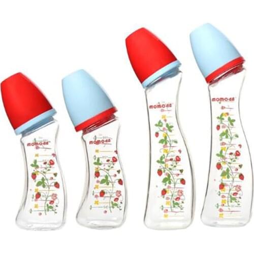 Baby Feeding Milk Bottle Toddler Breast Feeding Bottles Glass Anti-flatulence arc Newborn nursing bottle 150ml 240ml YON005
