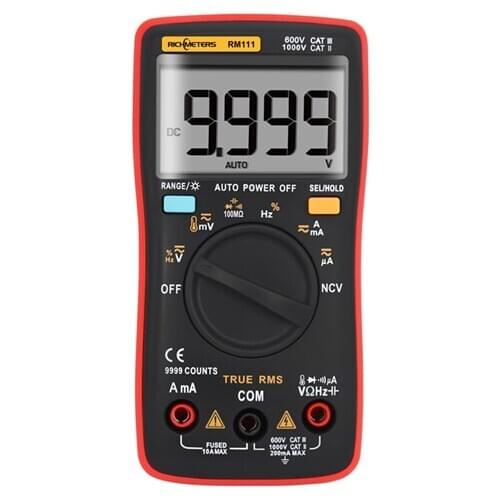 RM111Digital Multimeter Backlight AC/DC 9999 counts Ammeter Voltmeter Ohm Portable Voltage meter RICHMETERS 098/100/109/111