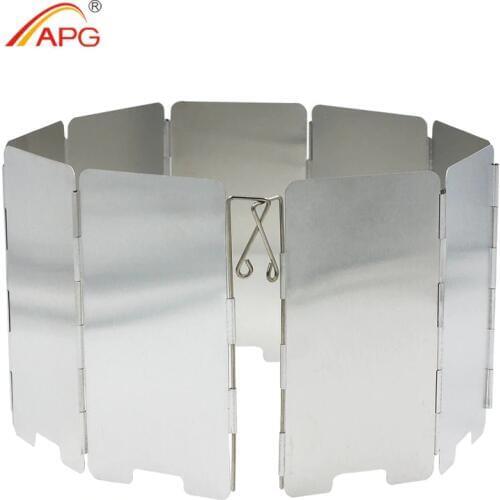 APG 9 plates outdoor Foldable Camping Stove Windshield Cookout Windbreak
