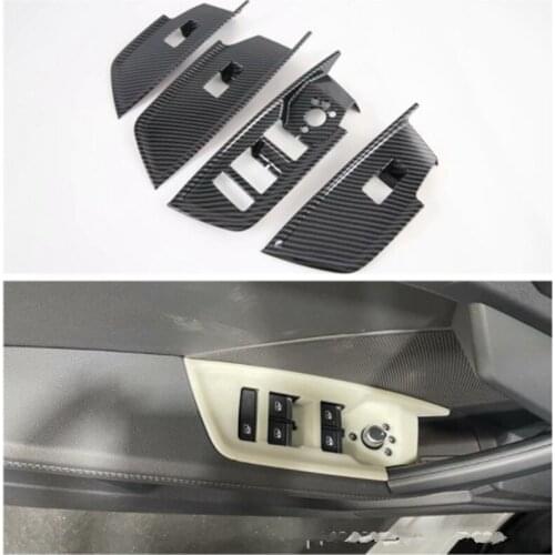 For Audi A3 A3L 2021 ABS Carbon Fiber Car Inner Window Lift Panel Frame Cover Trim Car Styling Sticker