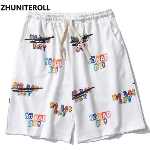 Harajuku Fashion Letter Print Shorts Streetwear Hip Hop Solid Short Sweatpants Casual Summer Jogger Baggy Skateboard Trousers