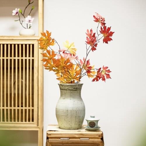 Simulation artificial silk green plants decor for home party Christmas garden Maple leaf plants wall