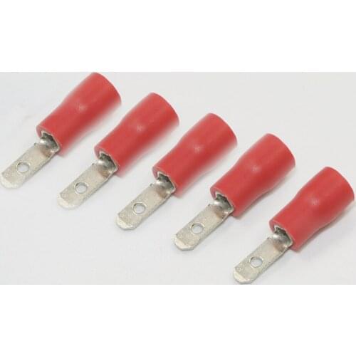 1000 pcs 2.8mm Red Blue MALE INSULATED ELECTRICAL SPADE CONNECTOR TERMINALS,WIRING,CRIMP 22-16 AWG