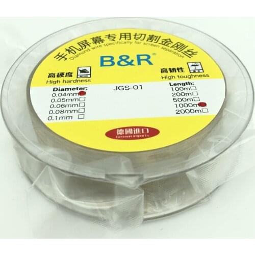 JALAN 0.04 0.06 0.08mm Gold Molybdenum Wire Separator LCD Touch Screen Glass Cutting Wire Line High Hardless Touchscreen Cutwire