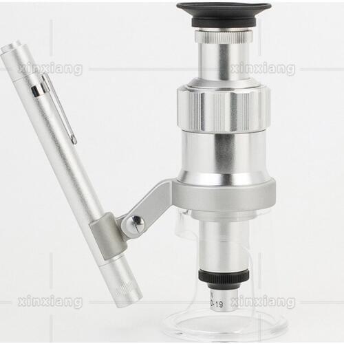 100X LED Illuminated Jade Appraisal Loupe Jewelry Gem Identifying Magnifier Pocket Microscope with Lamp and Reading Scale