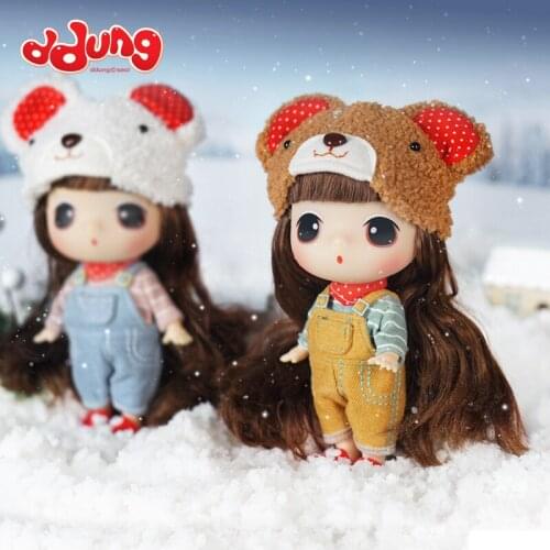 18cm Ddung Lovely Princess Doll with Bear Hat Cosplay Wedding Dolls Vinyl Figure for Fans Day Holiday Gift