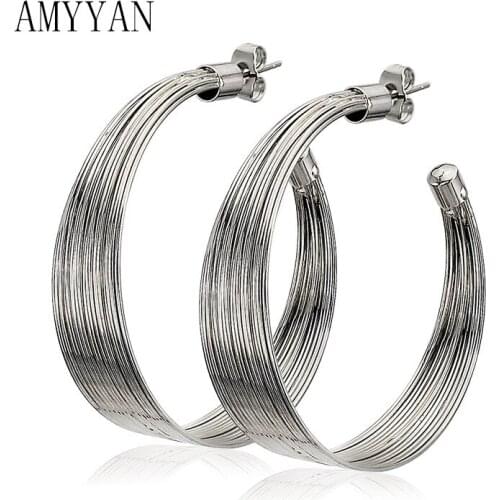 Hot Sale Punk Chain Link Stud Earring Unisex Big Pendant Ear Earrings Cool Womans Men Party Jewelry 1PC