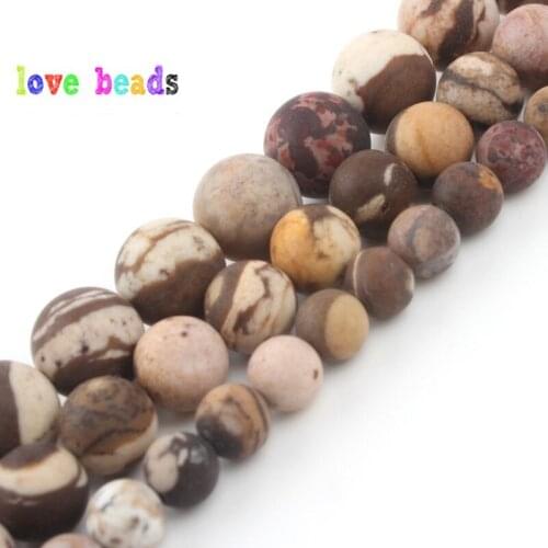 Matte Natural Stone Beads Australia Zebra Jaspers Round Beads 6/8/10mm Spacer Jewelry Beads For jewelry Making Bracelet Necklace
