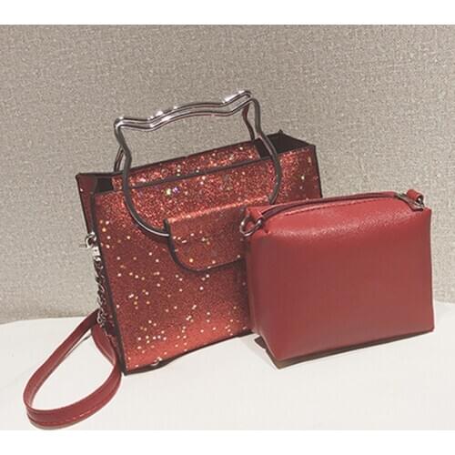 Fashion Women New Arrival Picture Shoulder Bags Diagonal Lady 2 sets Handbags Vintage Chain Personalized Girl Sequins Small Bag