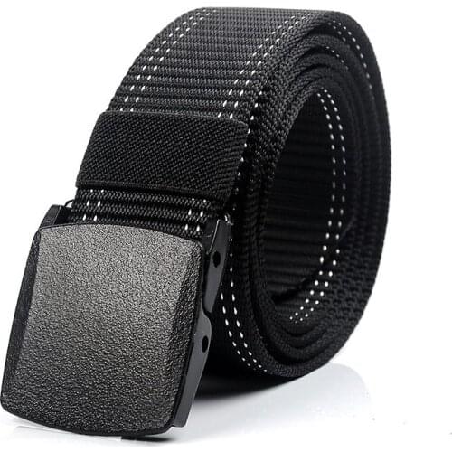 Mens POM Buckle Quick Drying Belts Fashion Sewn Strap Nylon Light Army Military Outdoor Tactical Waist Cinto Women Sport Leisure