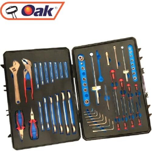 Hand tool set non sparking tool explosion proof Beryllium Copper 56pcs set with wrench plier hammer screwdriver socket