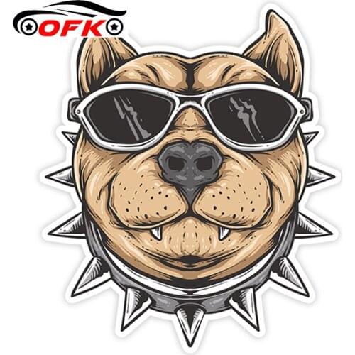 Various Sizes PVC Decal Pitbull Cool Car Sticker Waterproof on Bumper Rear Window Laptop Refrigerator Toilet