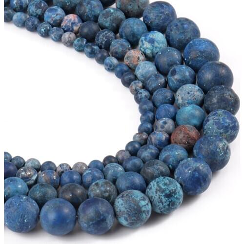 Natural Matte Dull Polish American Turquoises Round Beads for Jewerly Making Needlework DIY Bracelet Necklace Accessories 15
