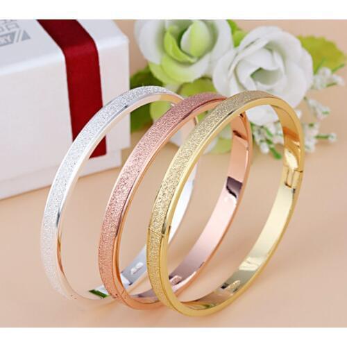 New Luxury Dust Cuff Frosted Love Bracelets Bangles For Women Gift Brand Buckle Bracelet Jewelry