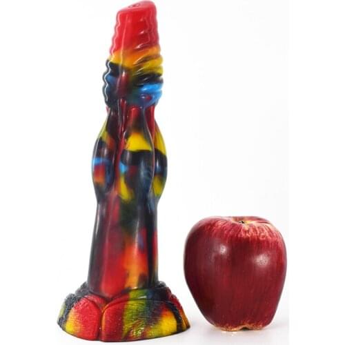 New Sex Shop Big Wolf Dildo Colorful Silicone Realistic Dog Penis Cock Knot Masturbators Anal Plug Erotic BDSM Adult Game 18