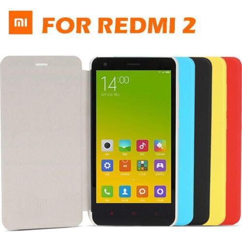 Original Xiaomi redmi 2 case Flip leather case for origina hongmi 2A red rice 2 4.7 inch mobile phone PU leather cover