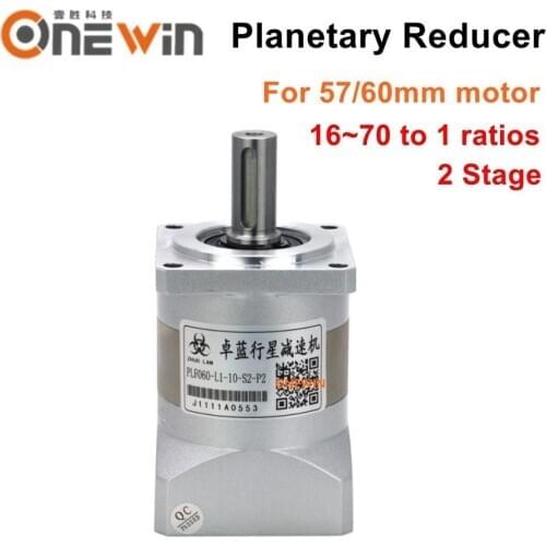 Planetary Gearbox Speed Reducer PLF060 Carbon Steel Gear 2 Stage for 57mm 60mm Servo Motor