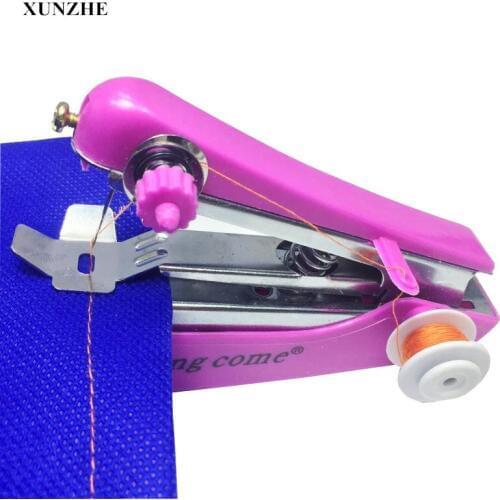 XUNZHE Color random Portable Hand-Held Sewing Machine Mini Clothes Fabric Portable Pocket Household Traveling Sewing Machines