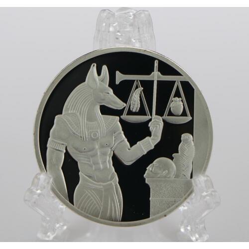 Silver Plated Egypt Death Protector Anubis Coin Copy Coins Egyptian God Of Death Commemorative Coins Collection Gift