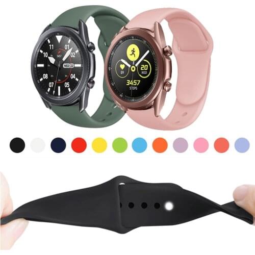 20mm 22mm Soft Silicone Watch Strap Band For Samsung Galaxy Watch3 41mm 45mm Replacement Sport Bracelet