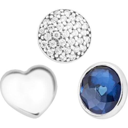 September Petites in 3pcs Parts for Floating Locket Pendant and Necklace 100% 925 Sterling Silver Fine Jewelry Free Shipping