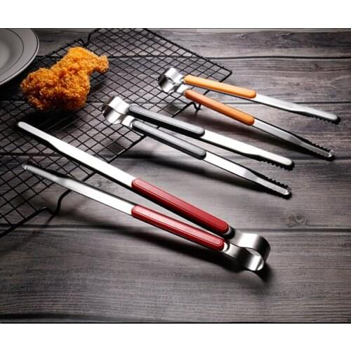 Stainless Steel BBQ Tongs Barbecue Grill Food Clip Ice Tong Meat Bread Clamp