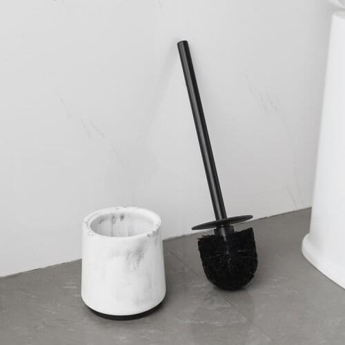 Modern White Toilet Brush Nordic Simple with Base No Dead Ends Toilet Brush with Cover Without Punching Brosse Wc Home Items DH5