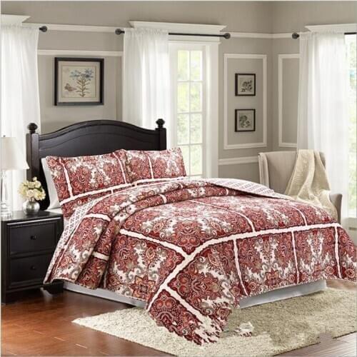 New 100% cotton Quilted Sun flower Bedspread Bed Cover Bed Sheet size 230x250cm blanket Pillowcases 3pcs