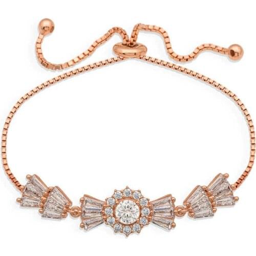 Tevuli 925 Sterling Silver Baguette Cubic Zirconia Elevator Bracelet