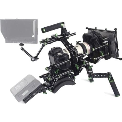 Lanparte Universal Camera Rig V2-C with Carbon Fiber Matte Box and Shoulder Support Pad