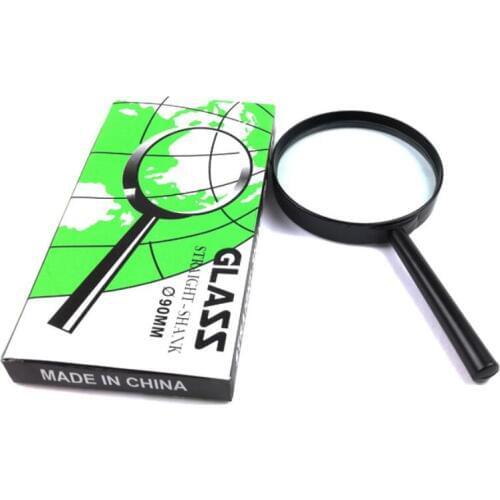 Magnifying glass diameter 90MM glass lens plastic handle magnifier