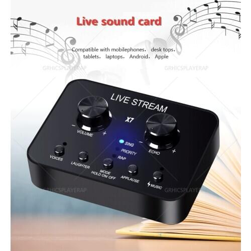 External Sound Card Headset Microphone Webcast Personal Live Broadcast Voice Changer for Mobile Phone PC