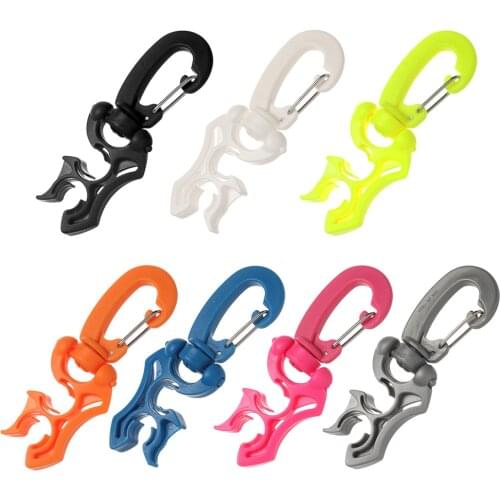 1 PC Respiratory Regulator Clamp with Clip Buckle Hook for Scuba Diving Snorkeling Double BCD Hose Holder Diving Accessories