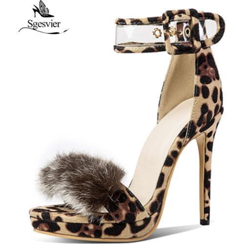 Sgesvier 2019 top quality women sandals outside summer shoes thin high heel fashion party prom shoes woman big size 54 G234